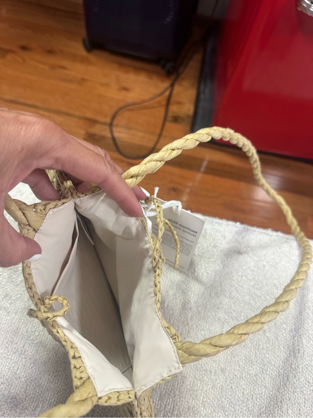 Anthropologie Fish Raffia Tote Bag NWT Woven Beach Purse - Picture 6 of 6